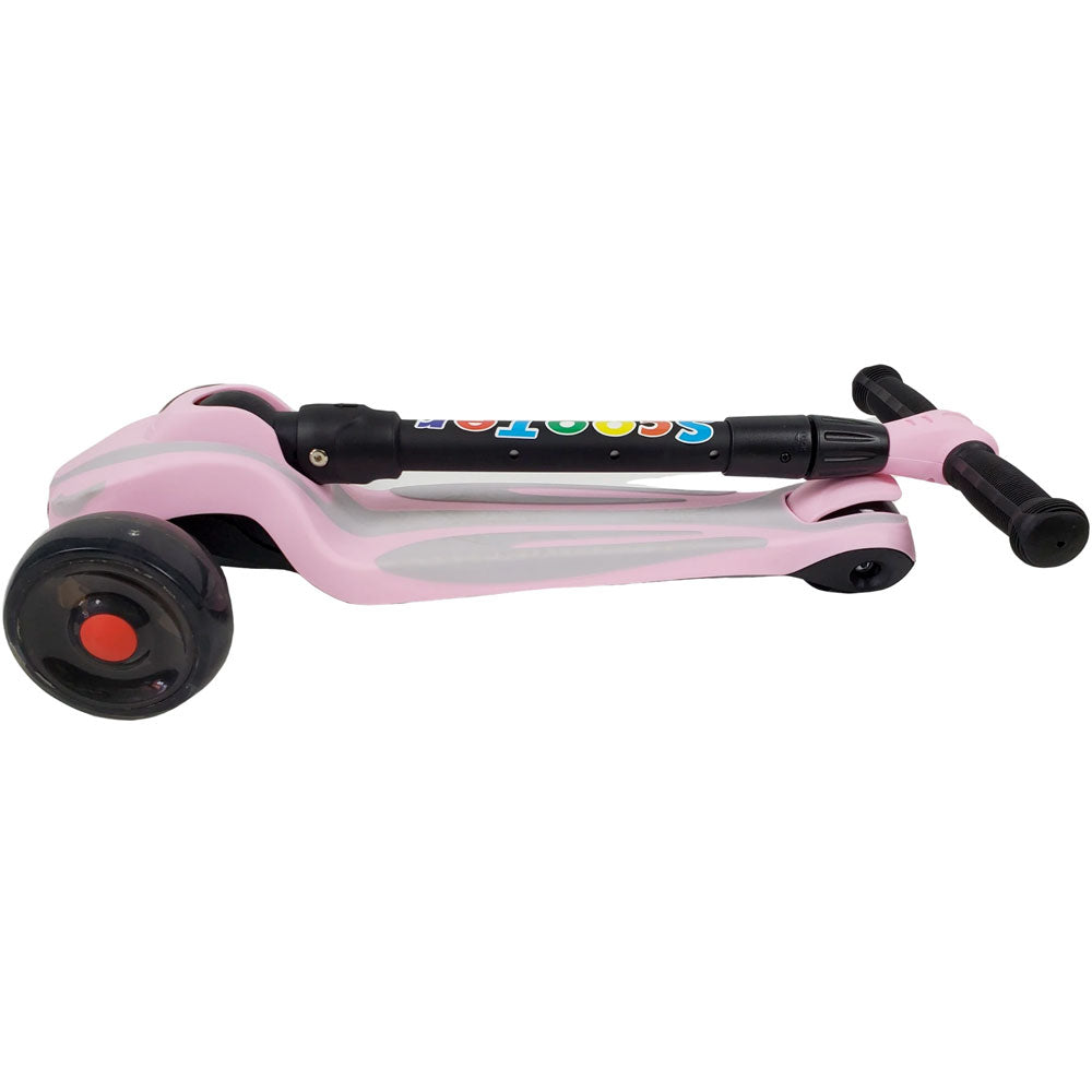 Aussie Baby Super Max Kids Foldable 3-Wheel Scooter with Flashing Wheels - Pink