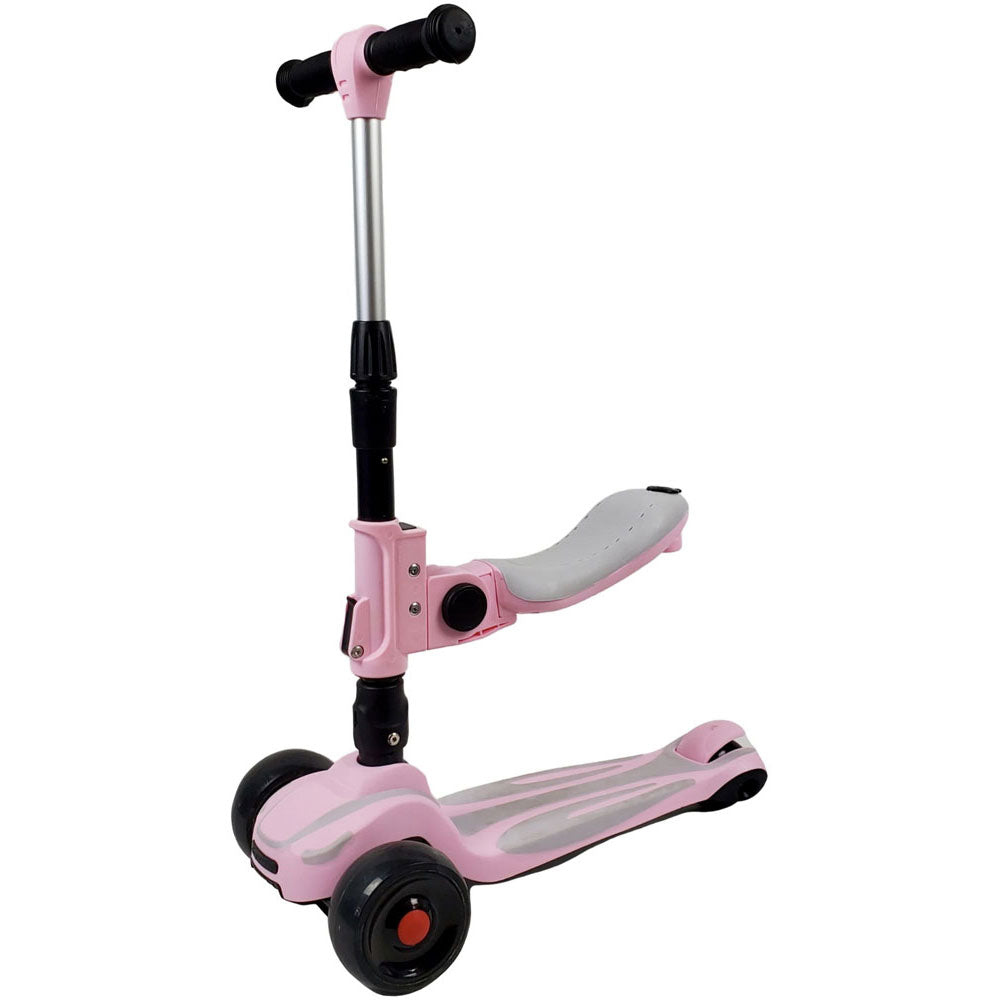 Aussie Baby Super Max 2-in-1 Kids Foldable Scooter & Ride-On - Pink