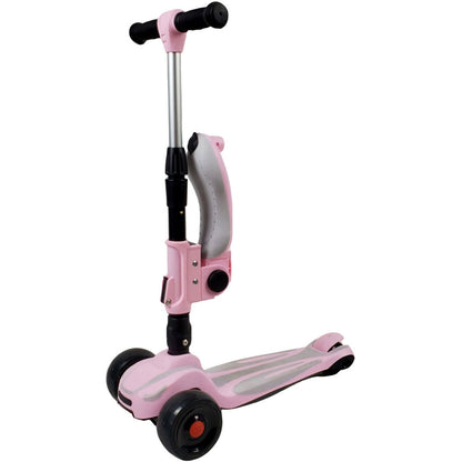 Aussie Baby Super Max 2-in-1 Kids Foldable Scooter & Ride-On - Pink