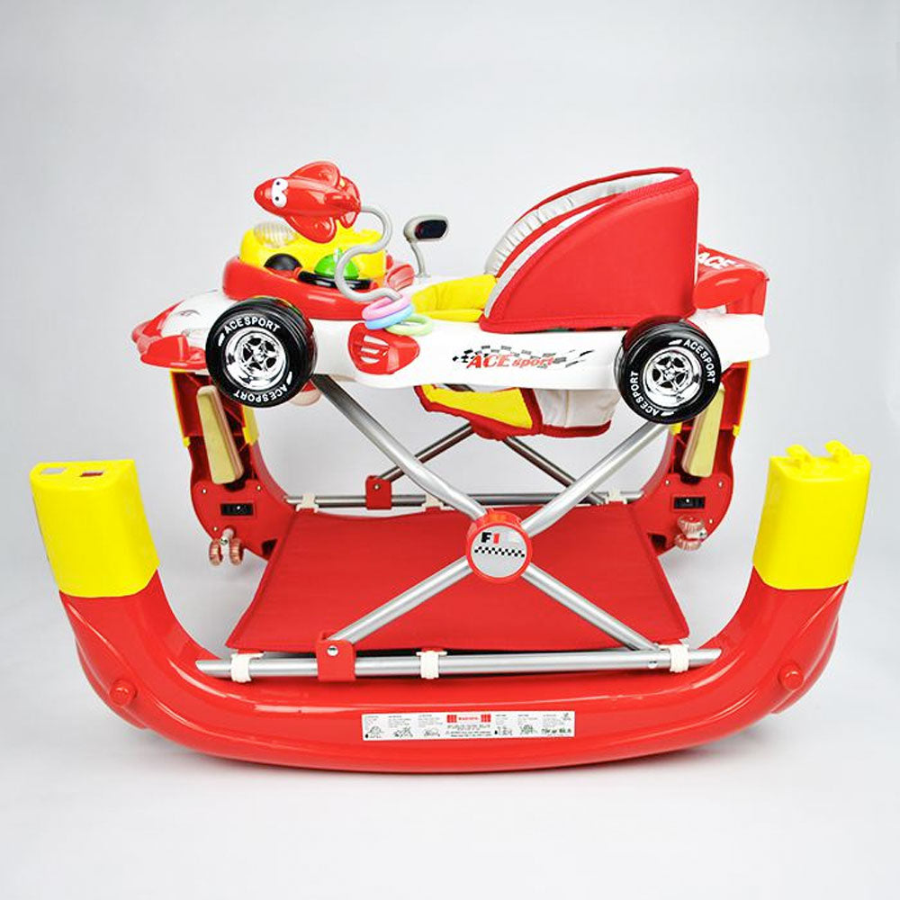 Aussie Baby F1 Racing Car 2-in-1 Baby Walker & Rocker - Red