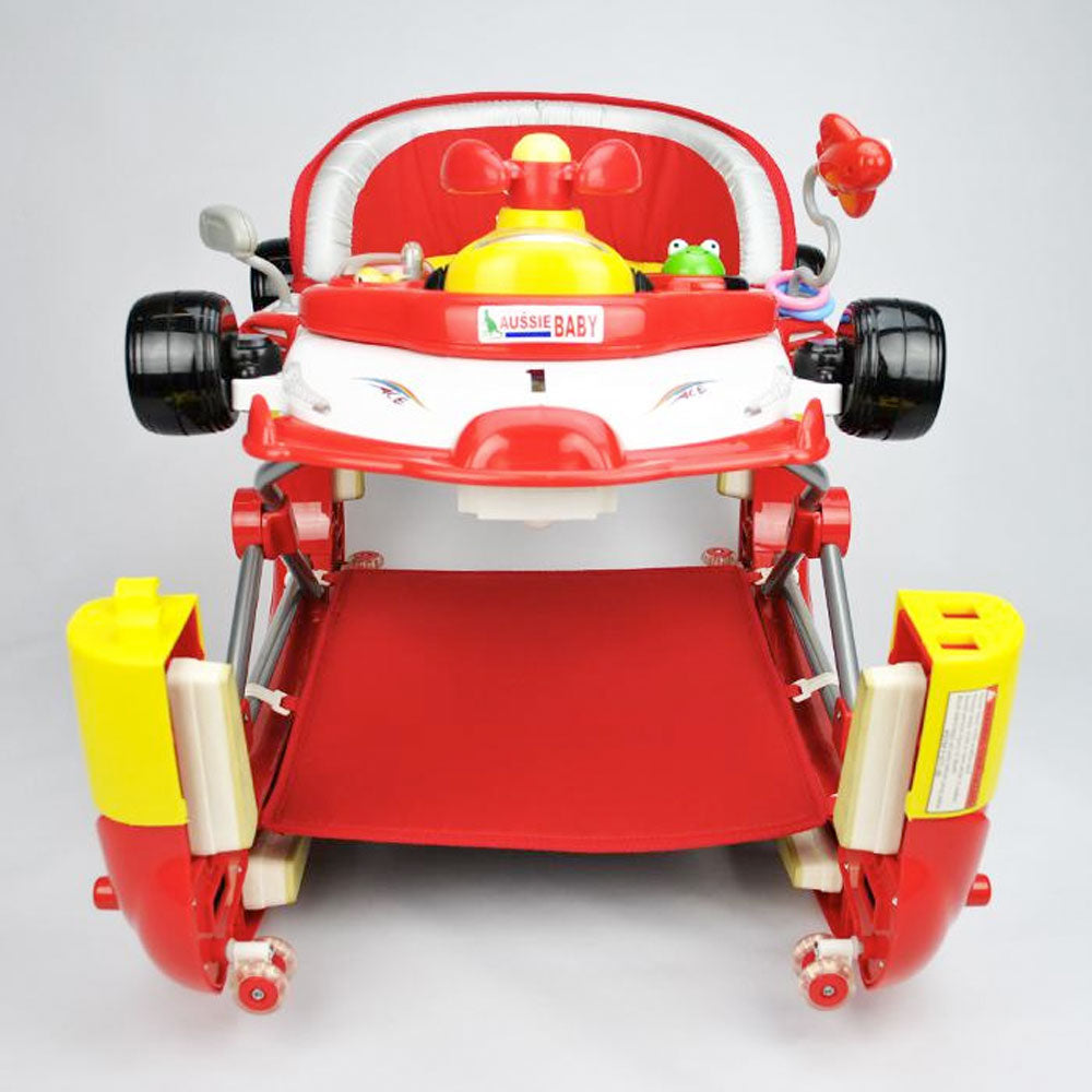 Aussie Baby F1 Racing Car 2-in-1 Baby Walker & Rocker - Red