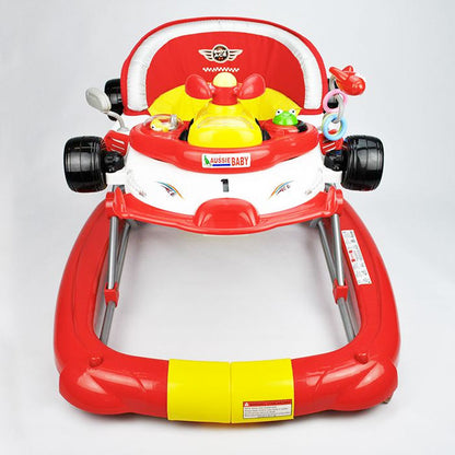 Aussie Baby F1 Racing Car 2-in-1 Baby Walker & Rocker - Red
