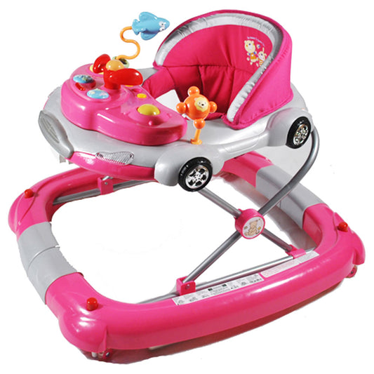 Aussie Baby Car Theme 2-in-1 Baby Walker & Rocker Play Activity Centre - Fuchsia Pink