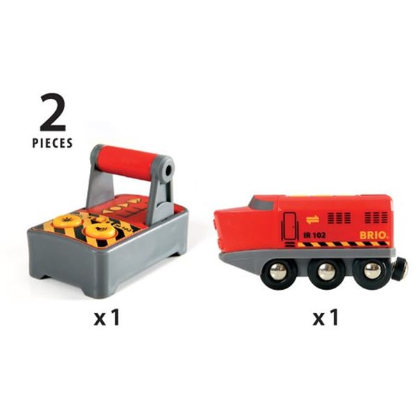 This train vehicle toy is controllable with buttons on engine. 