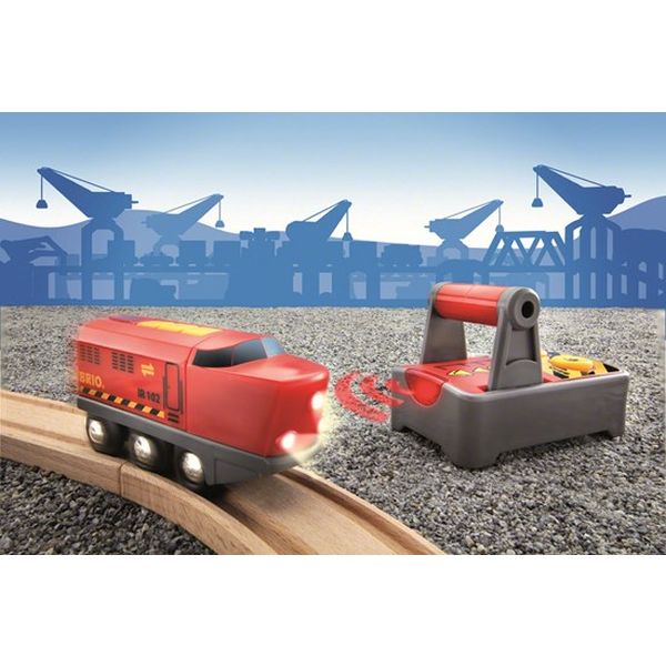 This train set from Brio is compatible with most major wooden railway systems