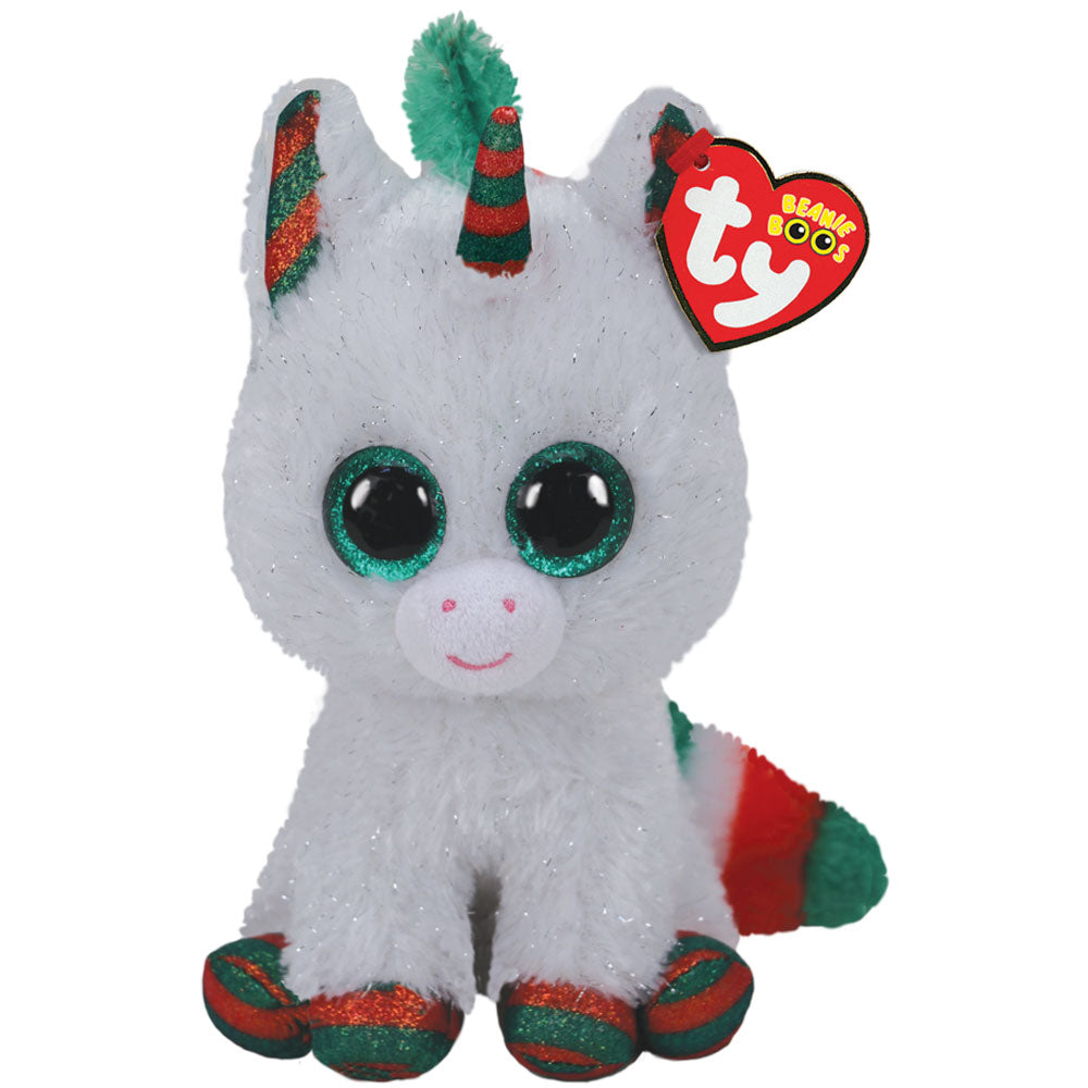 [DISCONTINUED] Ty Beanie Boos Regular Plush: Christmas Snowfall the White Unicorn