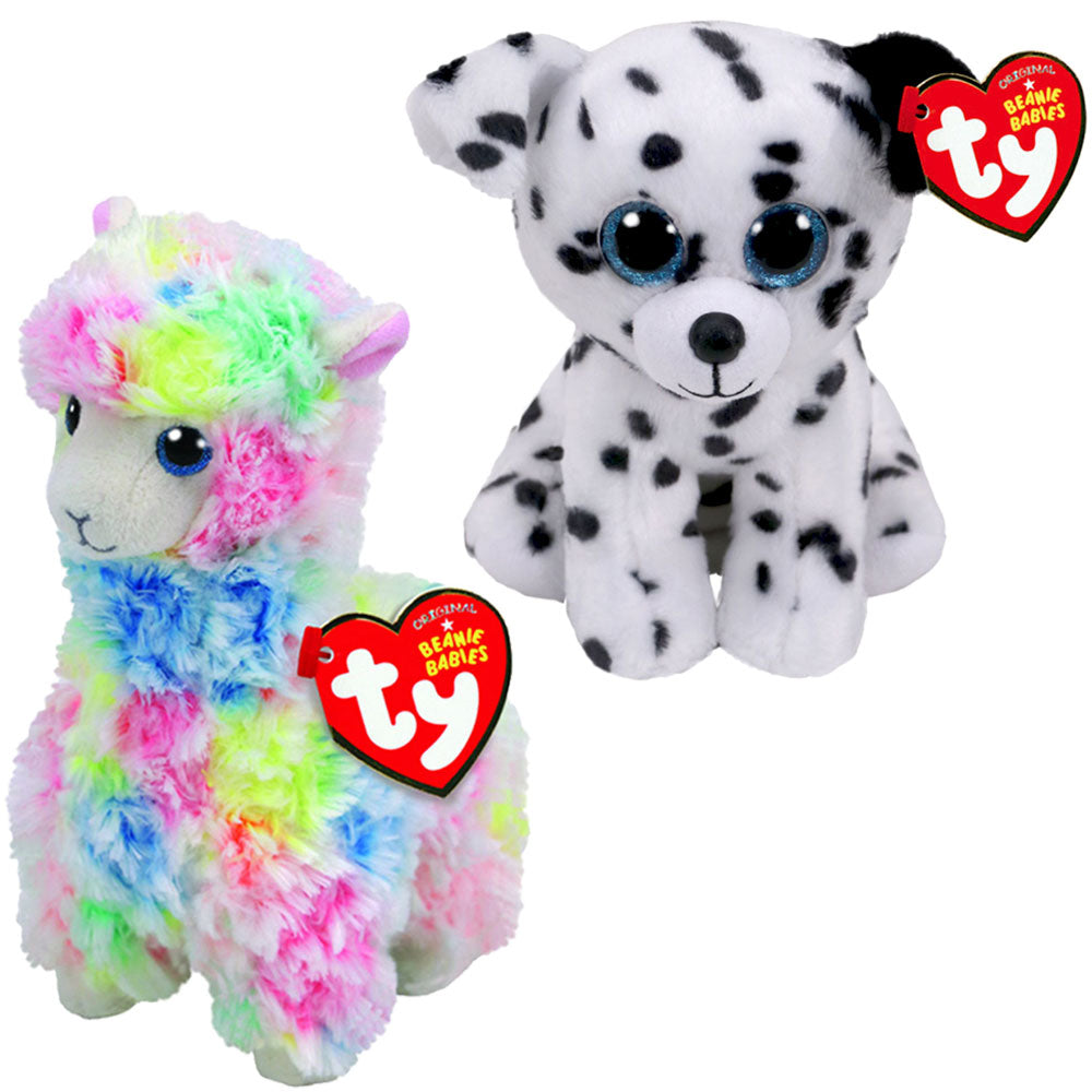 [DISCONTINUED] Ty Beanie Boos Regular Plush Value Pack: Lola Llama + Catcher Dalmatian + Gift Wrapping
