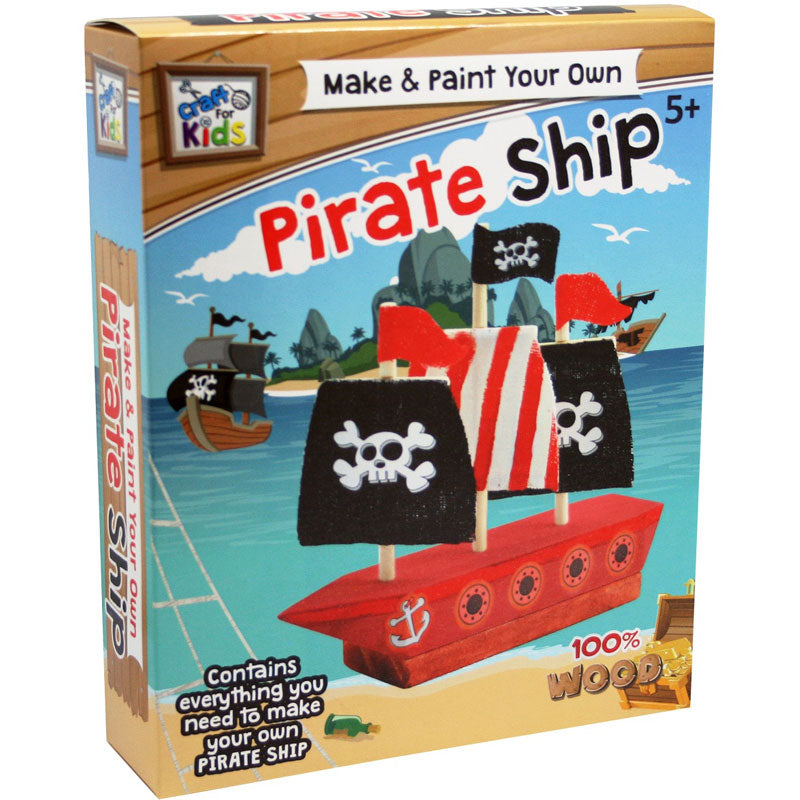 Craft for Kids Make and Paint Your Own Wooden Pirate Ship
