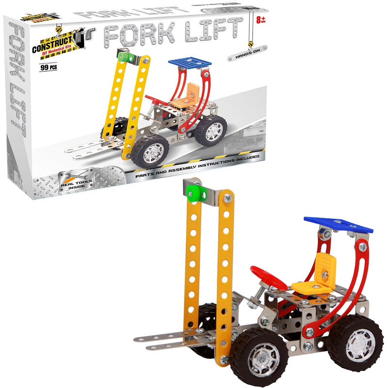 Easy to assemble fork lift construction kit for the mechanical minded