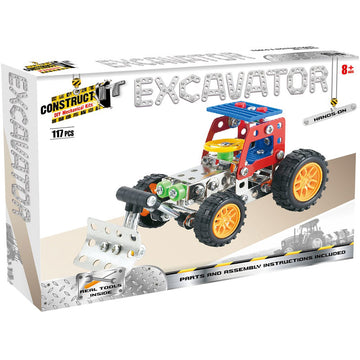 Construct-It Excavator DIY Mechanical Kit for kids aged 8 years and up