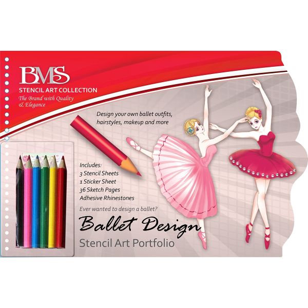 Ballet Design Folio with Colour Pencils & Adhesive Appliques
