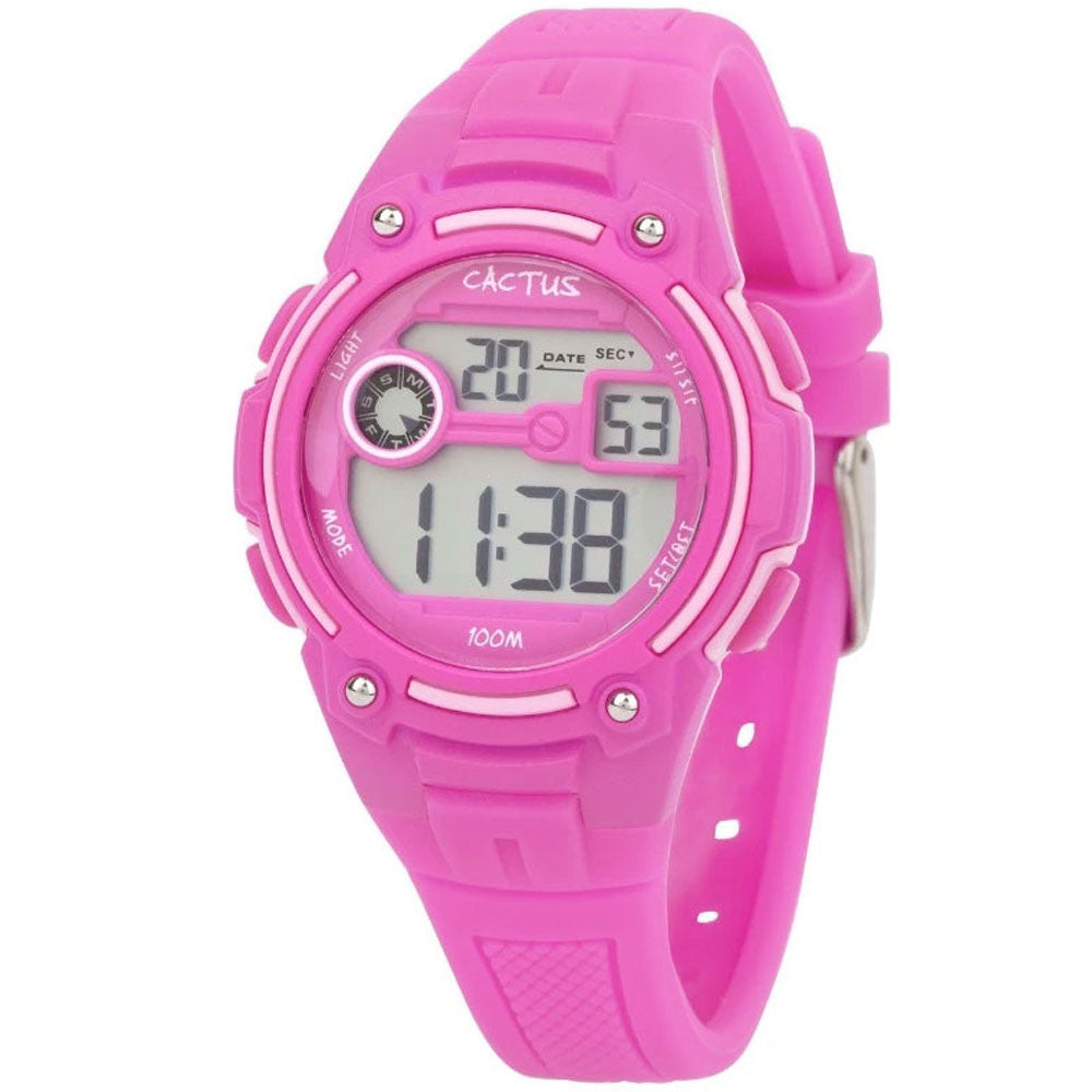 [DISCONTINUED] Cactus Rambler Digital Kids LCD Watch - Hot Pink