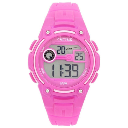 [DISCONTINUED] Cactus Rambler Digital Kids LCD Watch - Hot Pink