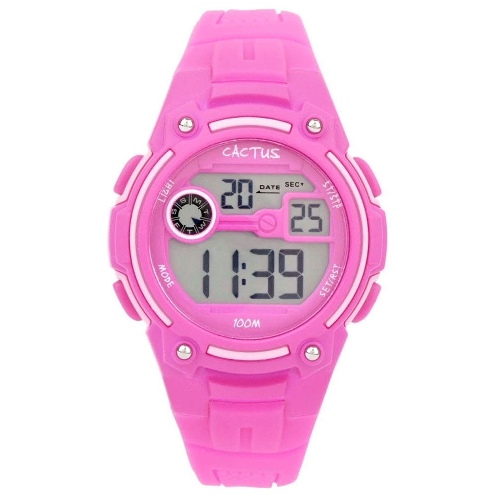 [DISCONTINUED] Cactus Rambler Digital Kids LCD Watch - Hot Pink
