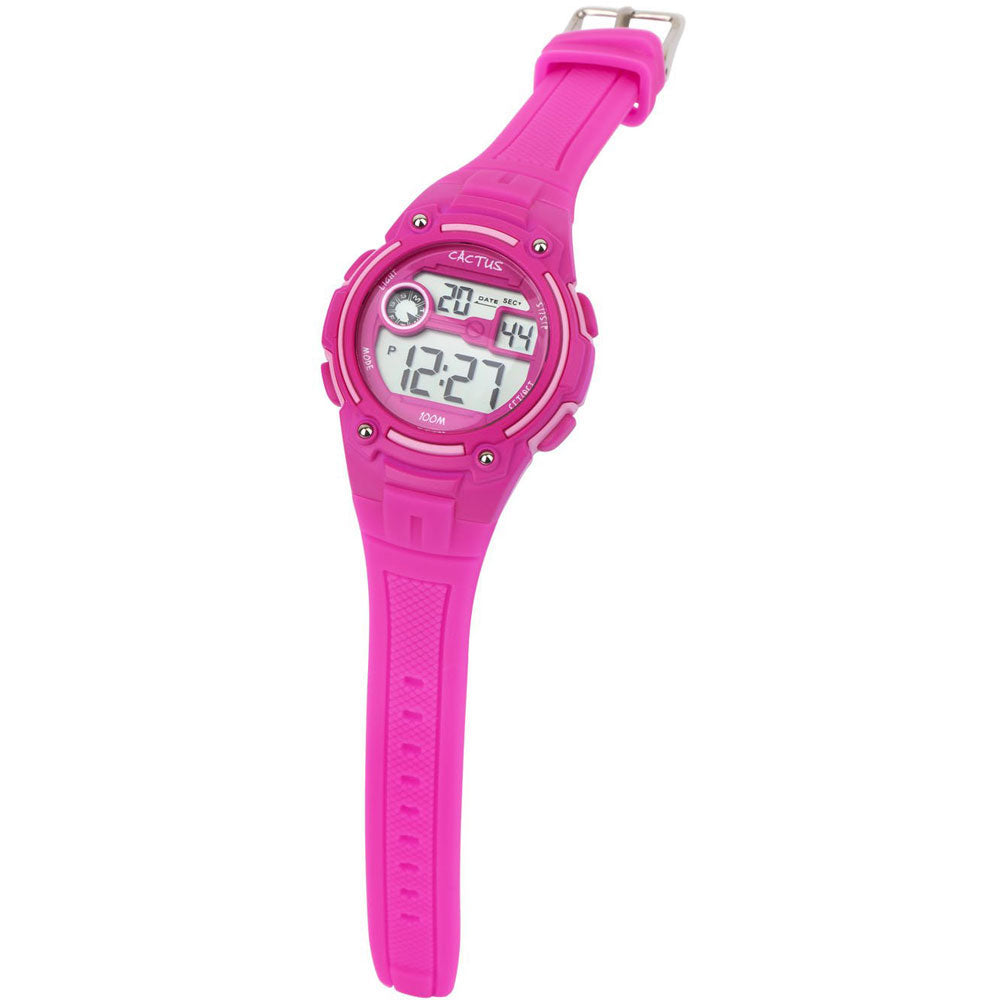 [DISCONTINUED] Cactus Rambler Digital Kids LCD Watch - Hot Pink