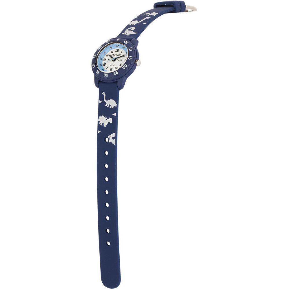 Blue Junior Waterproof Time Teacher Watch with Dinosaurs print for boys and girls