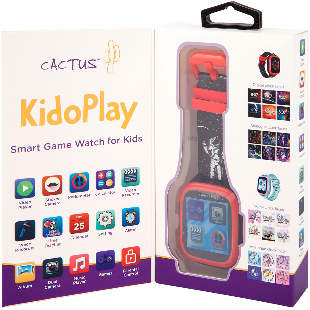 Black and Red Coloured KidoPlay Kids Interactive Game Watch. Best gift for kids.