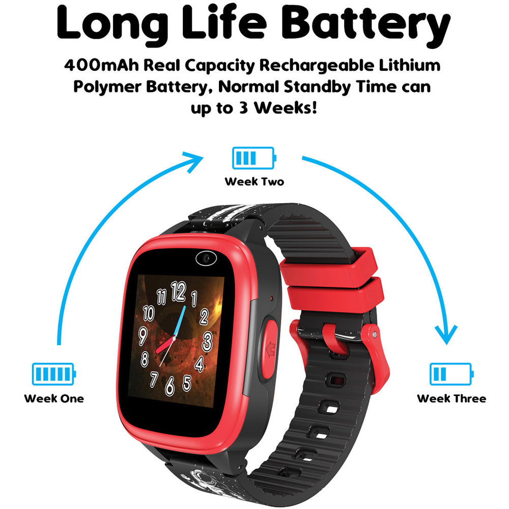 Black and Red Coloured KidoPlay Kids Interactive Game Watch with long life battery