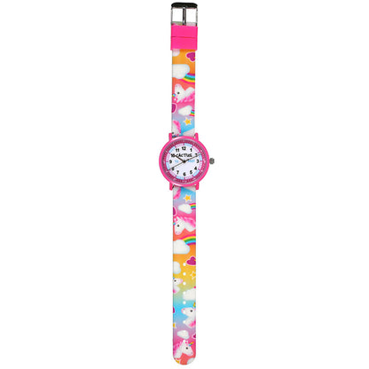 Primary Time Teacher Watch with Pink Unicorns print for girls aged 5 years and up