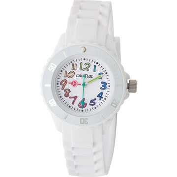 Rainbow Numbers Watch with white coloured band for kids aged 8 years and up
