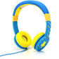 Blue and Yellow Coloured On Ear Volume Limited Comfort Headphones with Stars print