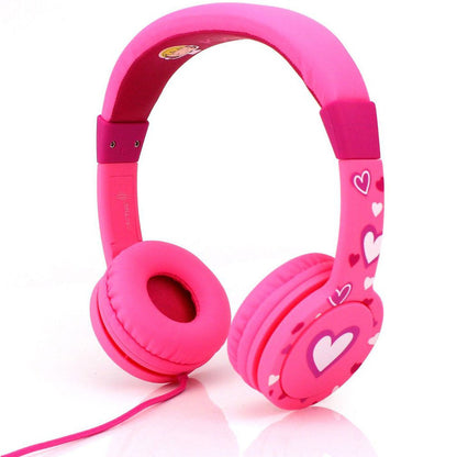 [DISCONTINUED] Cactus On Ear Volume Limited Comfort Headphones - Pink Hearts