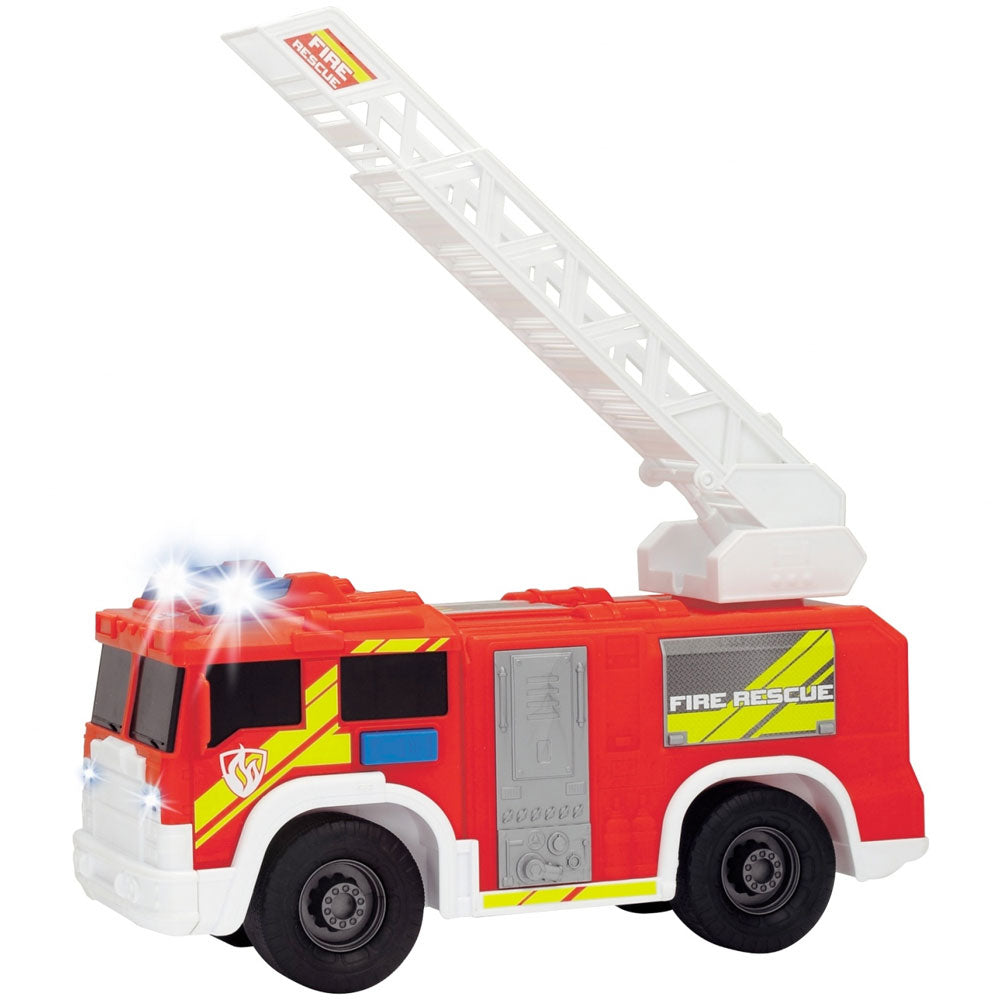 Light and Sound 30cm Fire Rescue Unit from Dickie Toys with Moving and extendable ladder