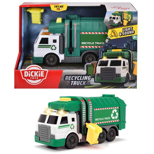 Light and Sound 15cm Recycling Truck from Dickie Toys for kids aged 3 years and up