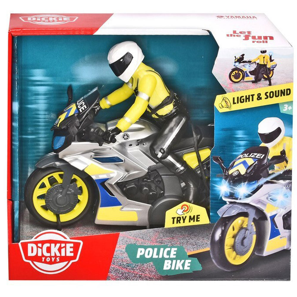 Dickie Toys Light and Sound Police Bike with Figure
