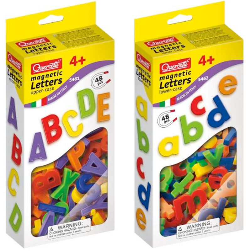 [DISCONTINUED] Quercetti Magnetic Letters 48pcs Value Pack: Uppercase + Lowercase