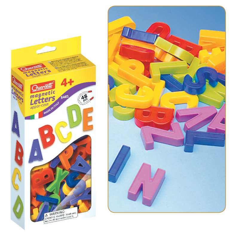 [DISCONTINUED] Quercetti Magnetic 48pcs Value Pack: Uppercase Letters + Ridged Numbers + Gift Wrapping