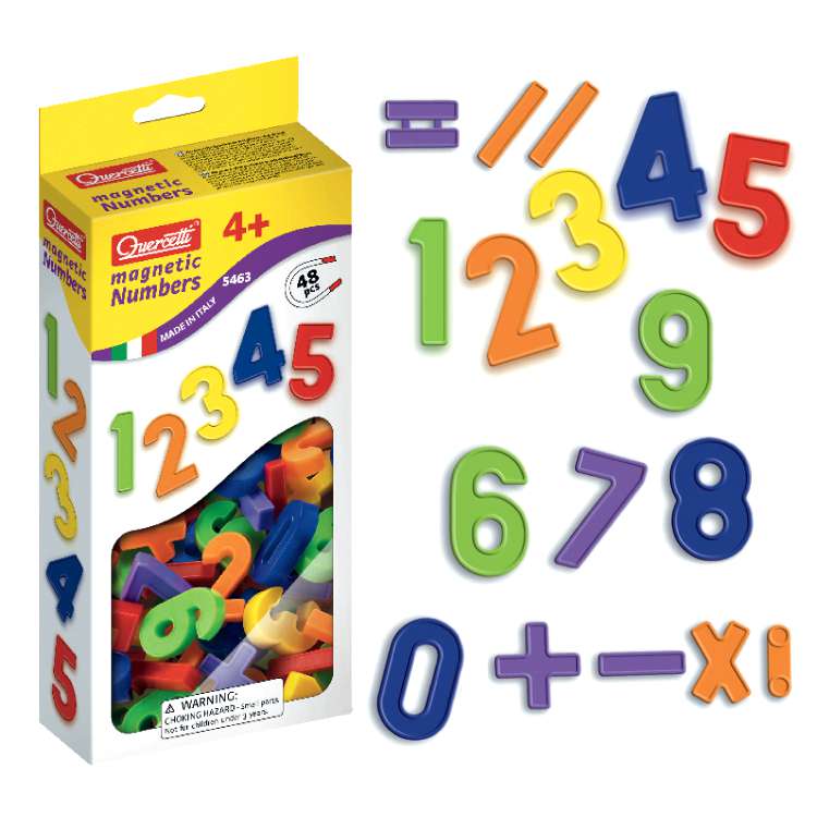 [DISCONTINUED] Quercetti Magnetic 48pcs Value Pack: Uppercase Letters + Ridged Numbers + Gift Wrapping