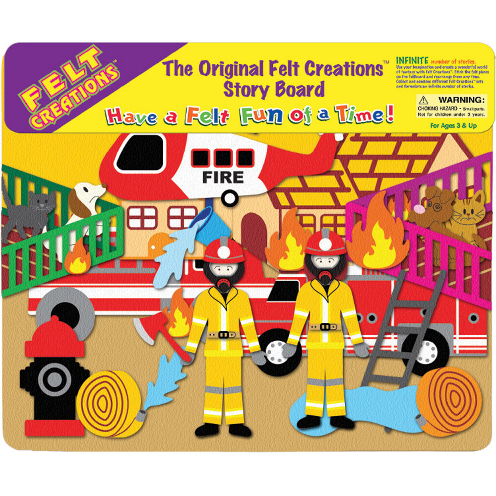 The Original Felt Creations Fire Engine Story Board for boys and girls