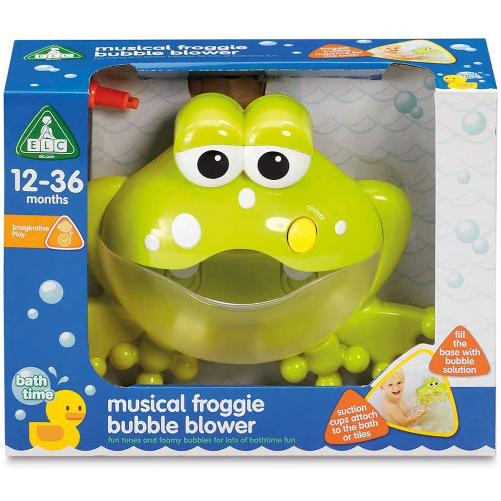 Musical Frog Bubble Blower with fun tunes and foamy bubbles for lots of bath time fun