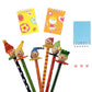 Stationery Set with three mini notebooks and six clown pencils by Kaper Kidz
