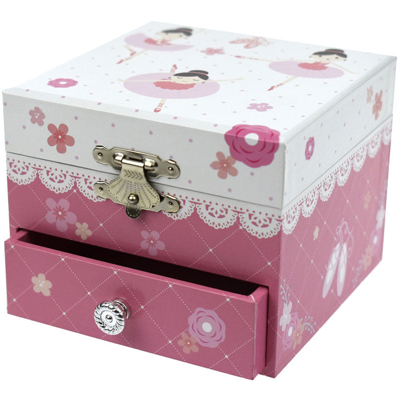 Ballerina Square Musical Jewellery Box with drawer by Kaper Kidz