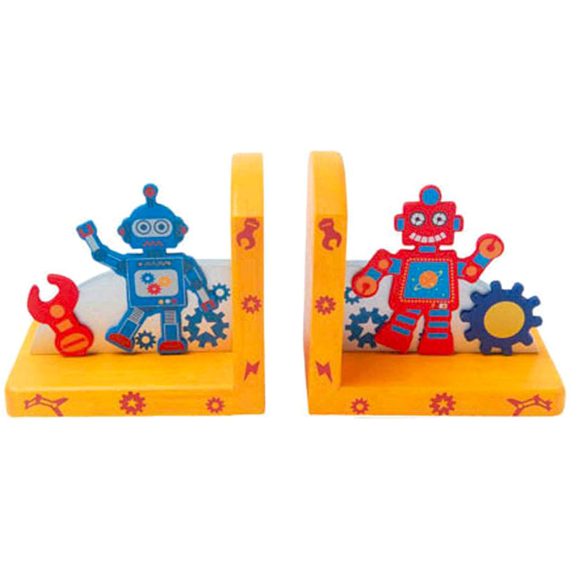 [DISCONTINUED] Kaper Kidz Wooden Robot Bookend Set