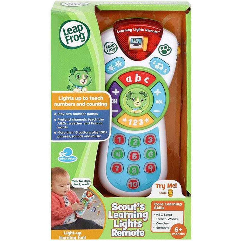 Scout's Learning Lights Remote Educational Toy for kids by LeapFrog in box packaging