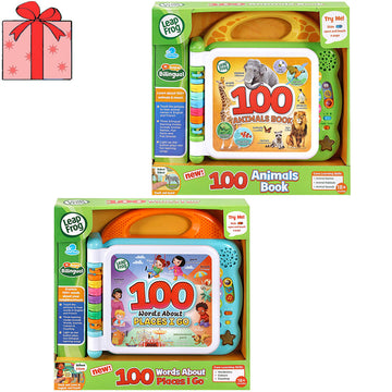 LeapFrog 100 Words Book English/French Value Pack: Animals + Places + Gift Wrapping