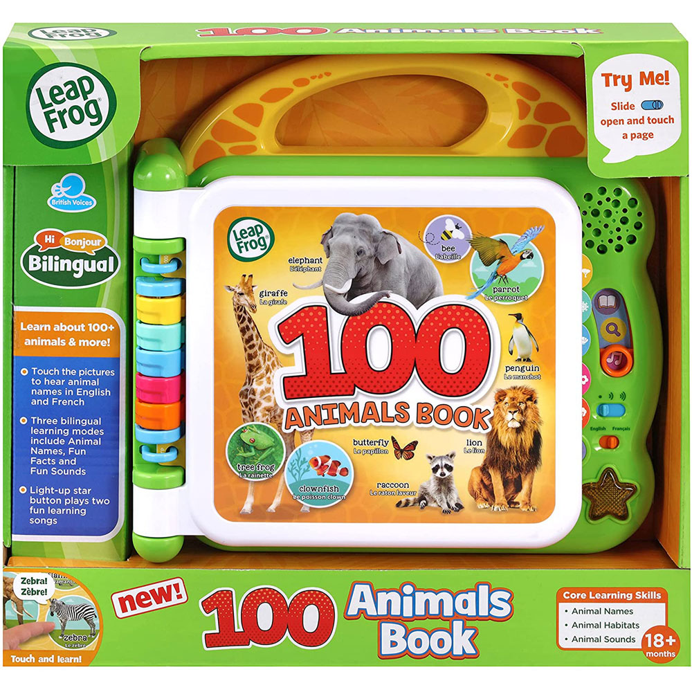 100 Animals Word Book in English and French by LeapFrog in box packaging