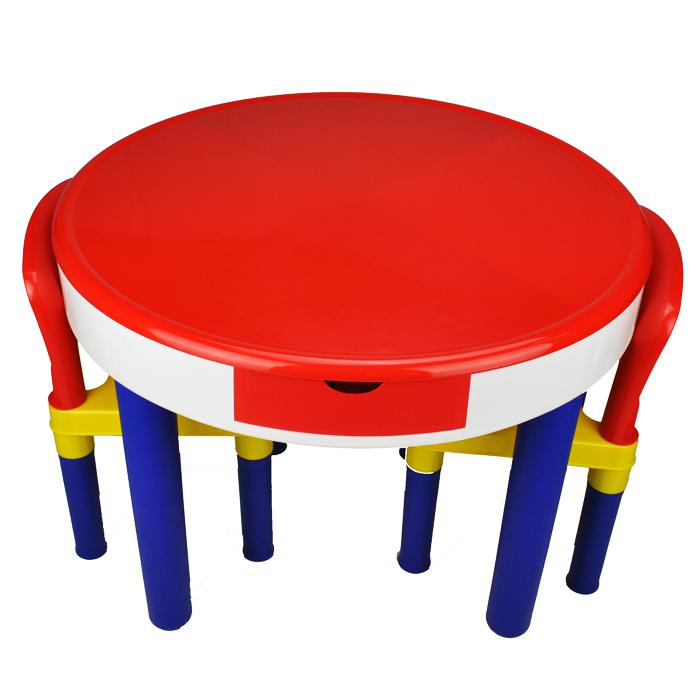 Aussie Baby 2-in-1 Block Building Round Table and Chairs Set