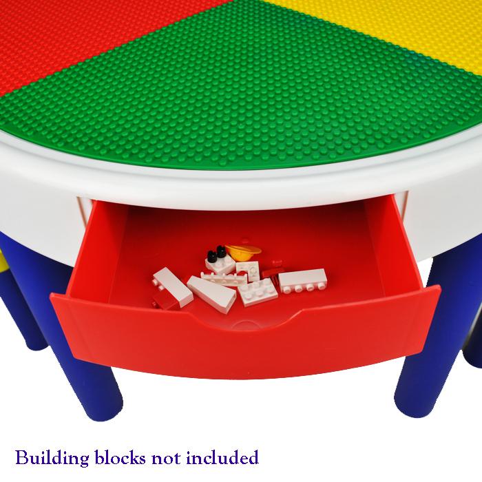 Aussie Baby 2-in-1 Block Building Round Table and Chairs Set