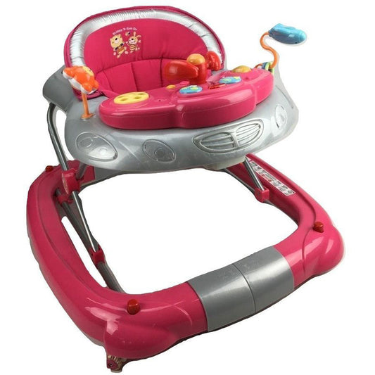 Aussie Baby Car Theme 2-in-1 Baby Walker & Rocker - Pink