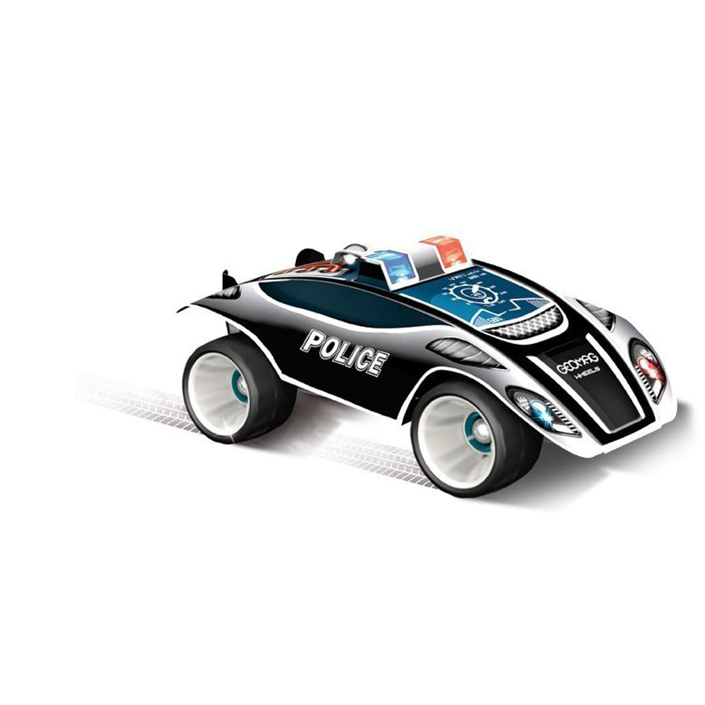Classic Wheels Police Car Magnetic Construction Set STEM toy by Geomag