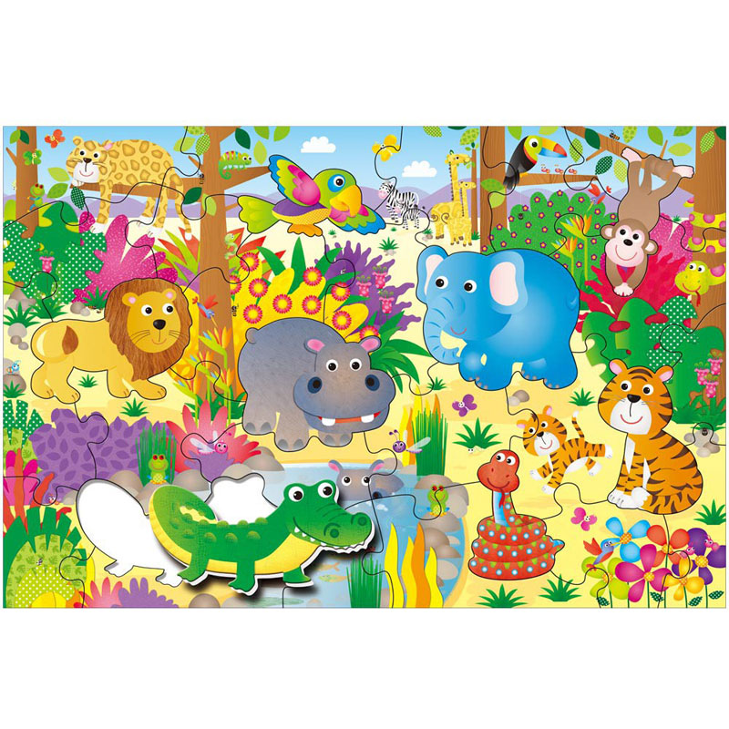 Beautifully illustrated Jungle Giant Floor Puzzle by Galt for boys and girls