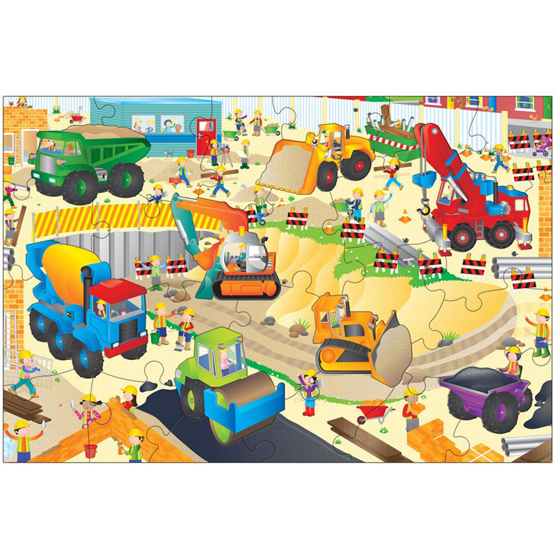 Construction Site 30 Piece Giant Floor Puzzle from Galt for boys and girls