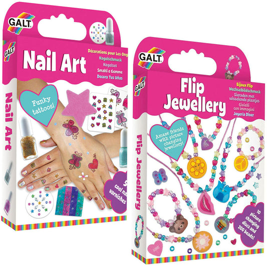 Nail Art and Flip Jewellery Craft Kits Value Pack from Galt for kids