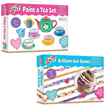 Galt Craft Value Pack: Paint a Tea Set + Brilliant Hair Bands