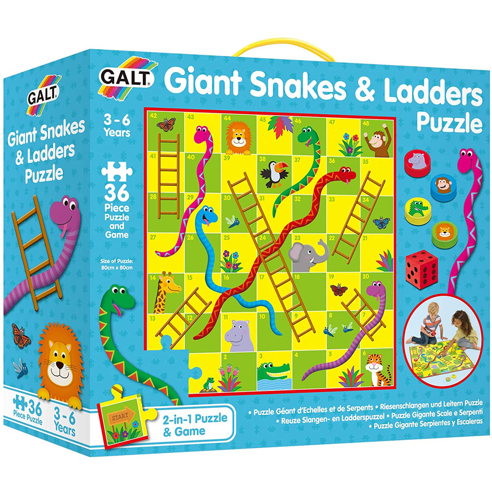 Giant Snakes and Ladders 36 piece Floor Puzzle from Galt for kids aged 3 years and up
