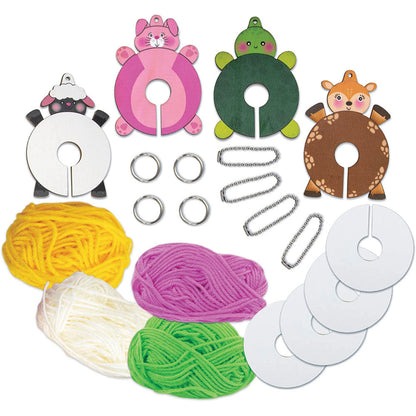 Fluffy Friends Craft Kit from Galt with 4 wooden animal templates, 4 hanks of wool and more.